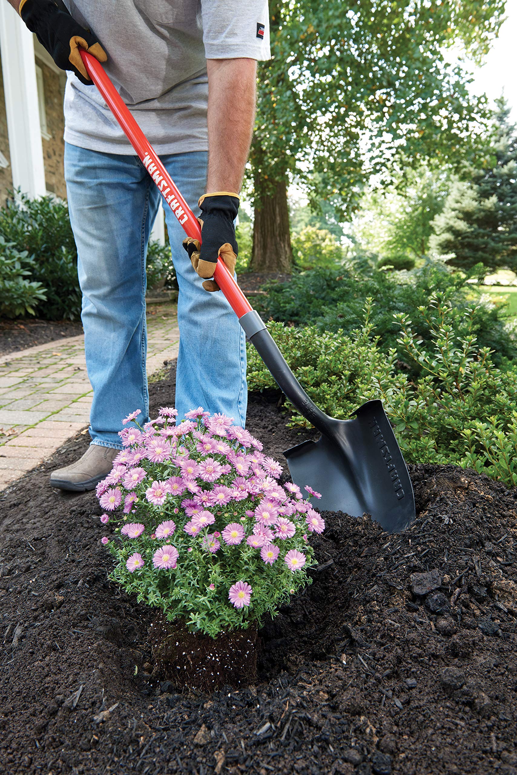craftsman-2-piece-garden-tool-set-with-digging-shovel-and-bow-rake-fiberglass-ha image 8