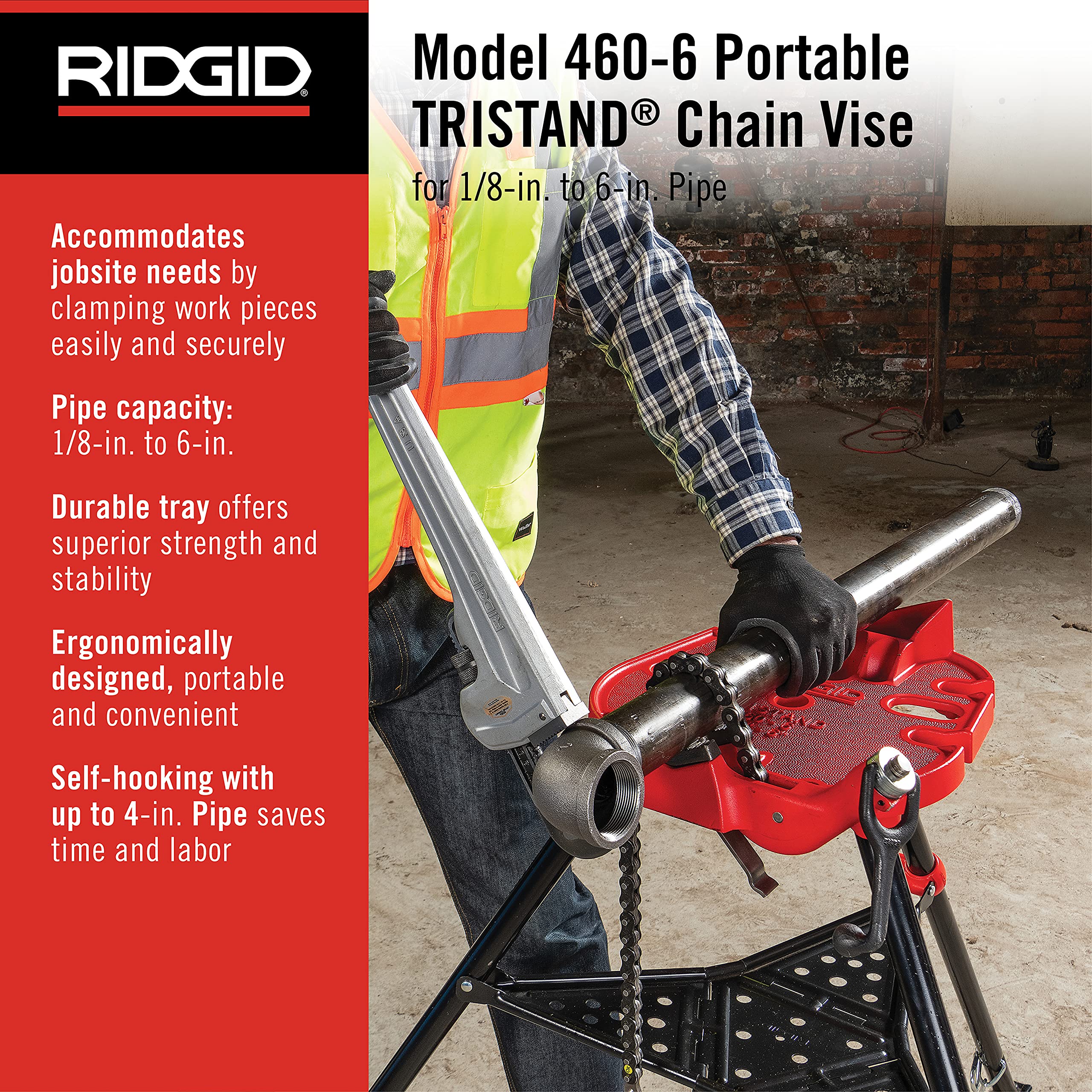 ridgid-36273-portable-tristand-chain-vise-with-folding-legs-and-tool-tray image 2