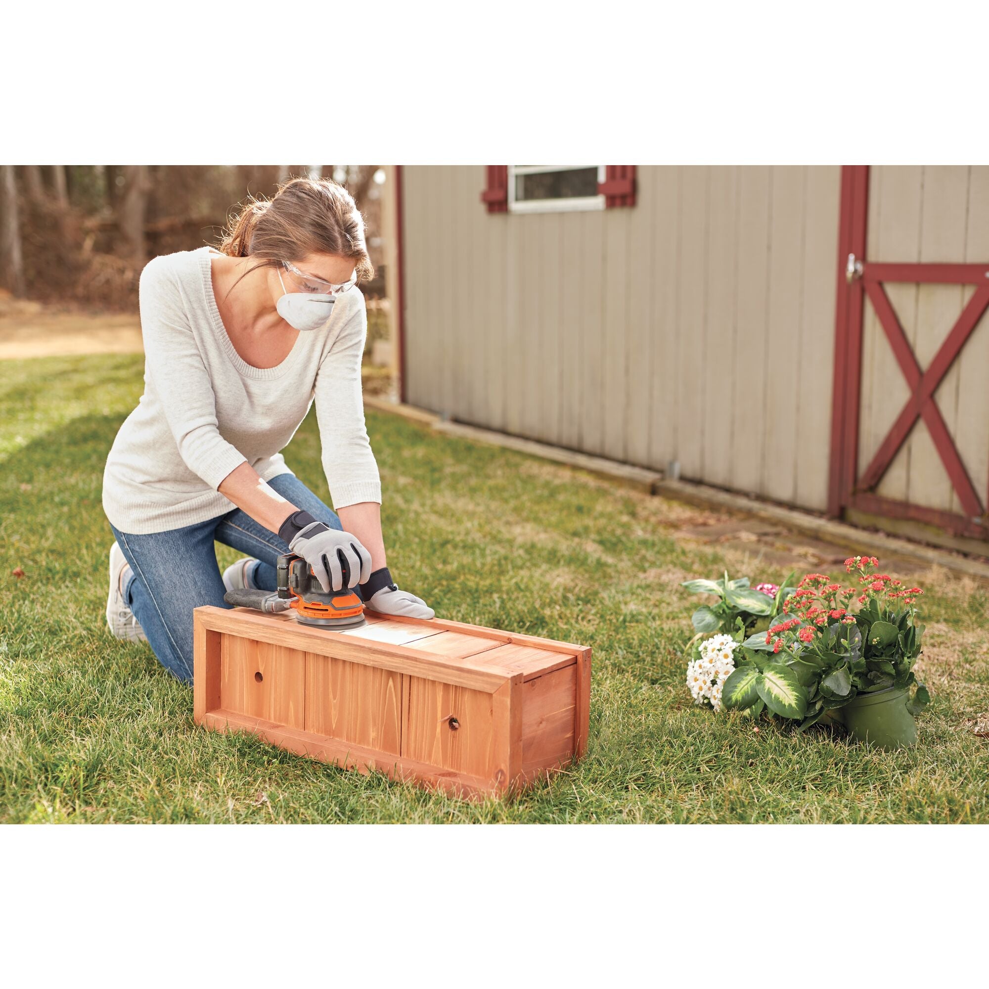 black-decker-20v-max-powerconnect-cordless-random-orbital-sander-with-battery-an image 3