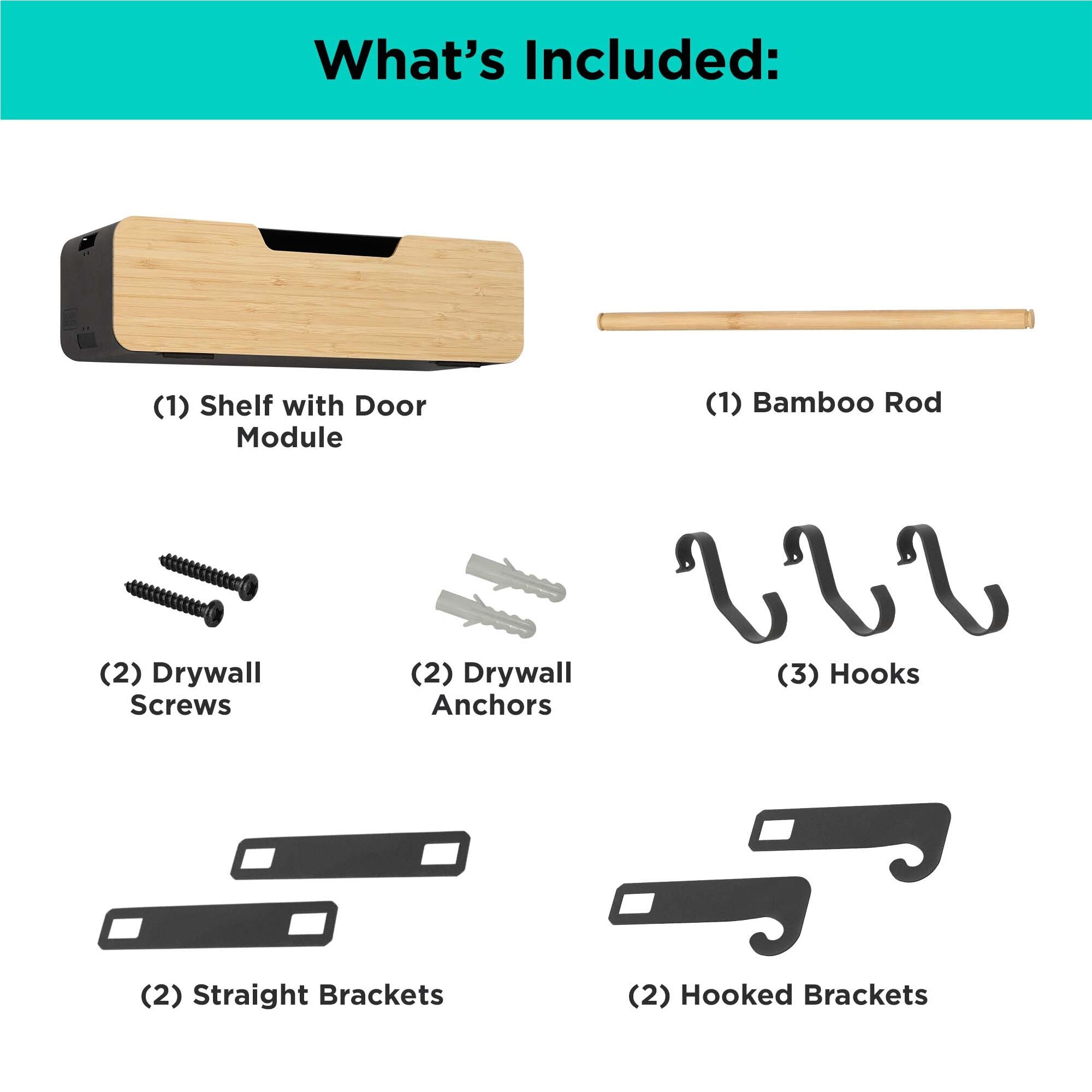 black-decker-hanging-magnetic-rack-system-shelf-with-door-with-brackets-black-ta image 3