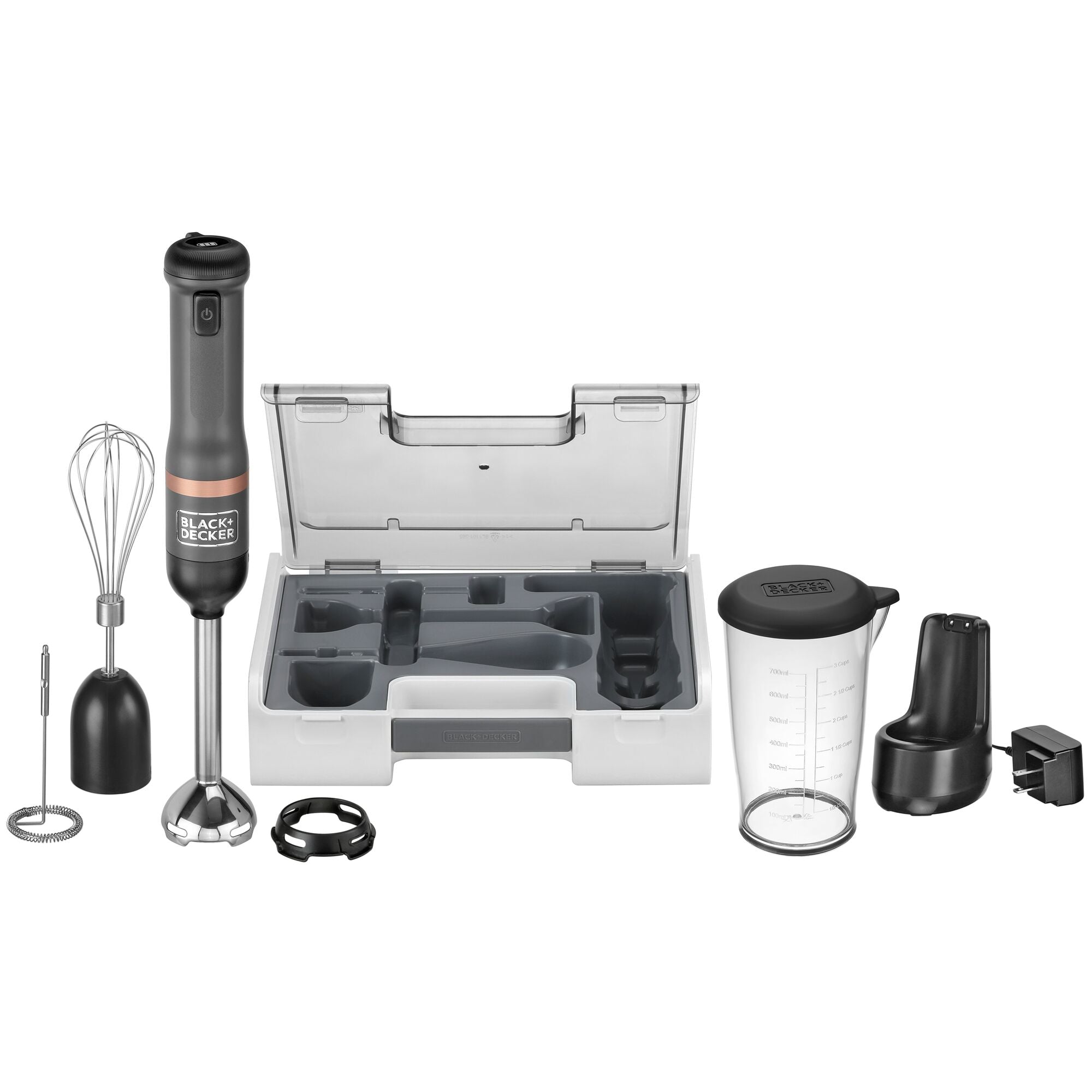 black-decker-kitchen-wand-3-in-1-multitool-grey-rechargeable-immersion-blender-w image 1