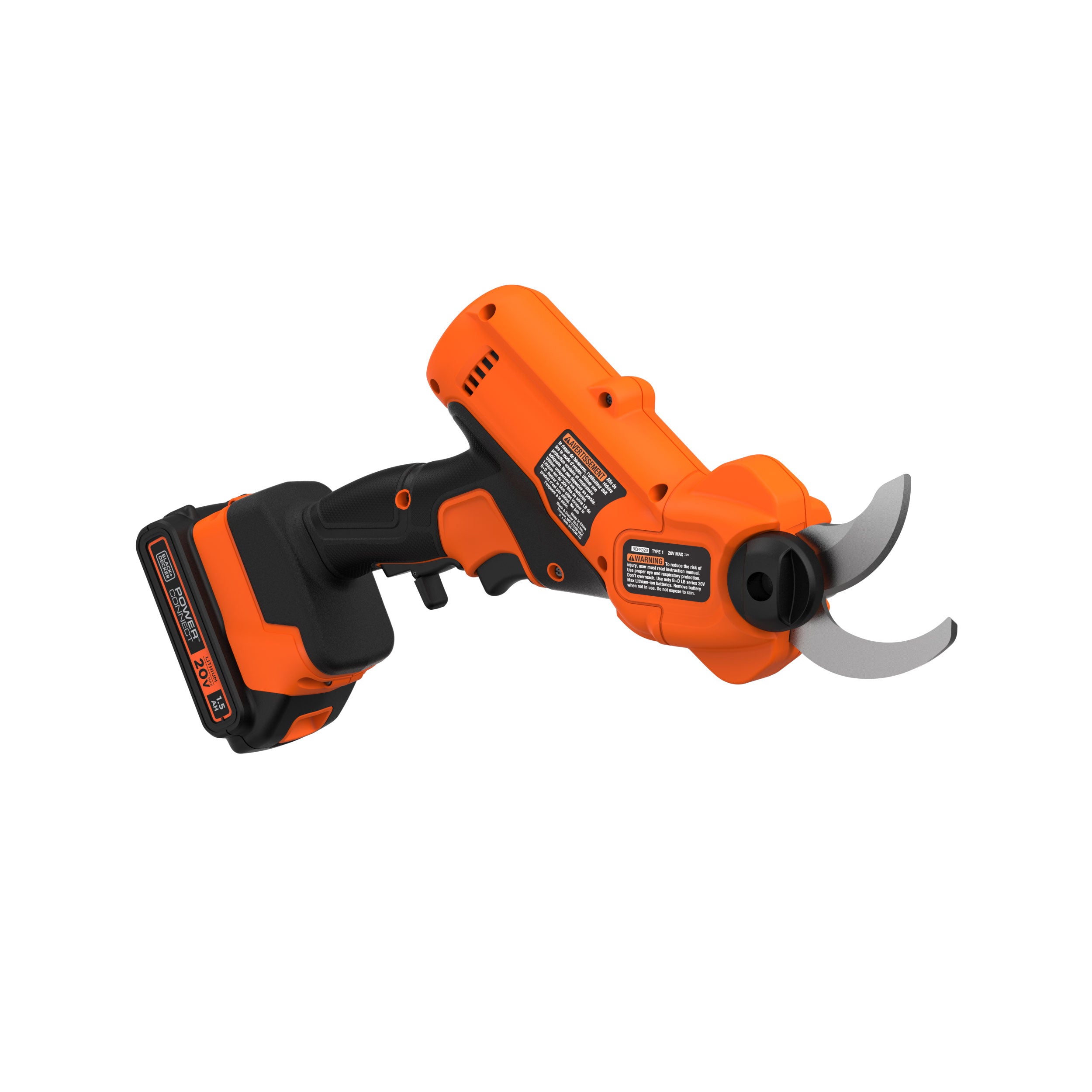 black-decker-20v-max-powerconnect-cordless-pruner-kit-with-battery-and-charger image 6