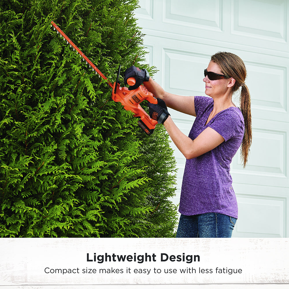 black-decker-20v-max-powerconnect-cordless-18-inch-hedge-trimmer-kit-battery-cha image 2