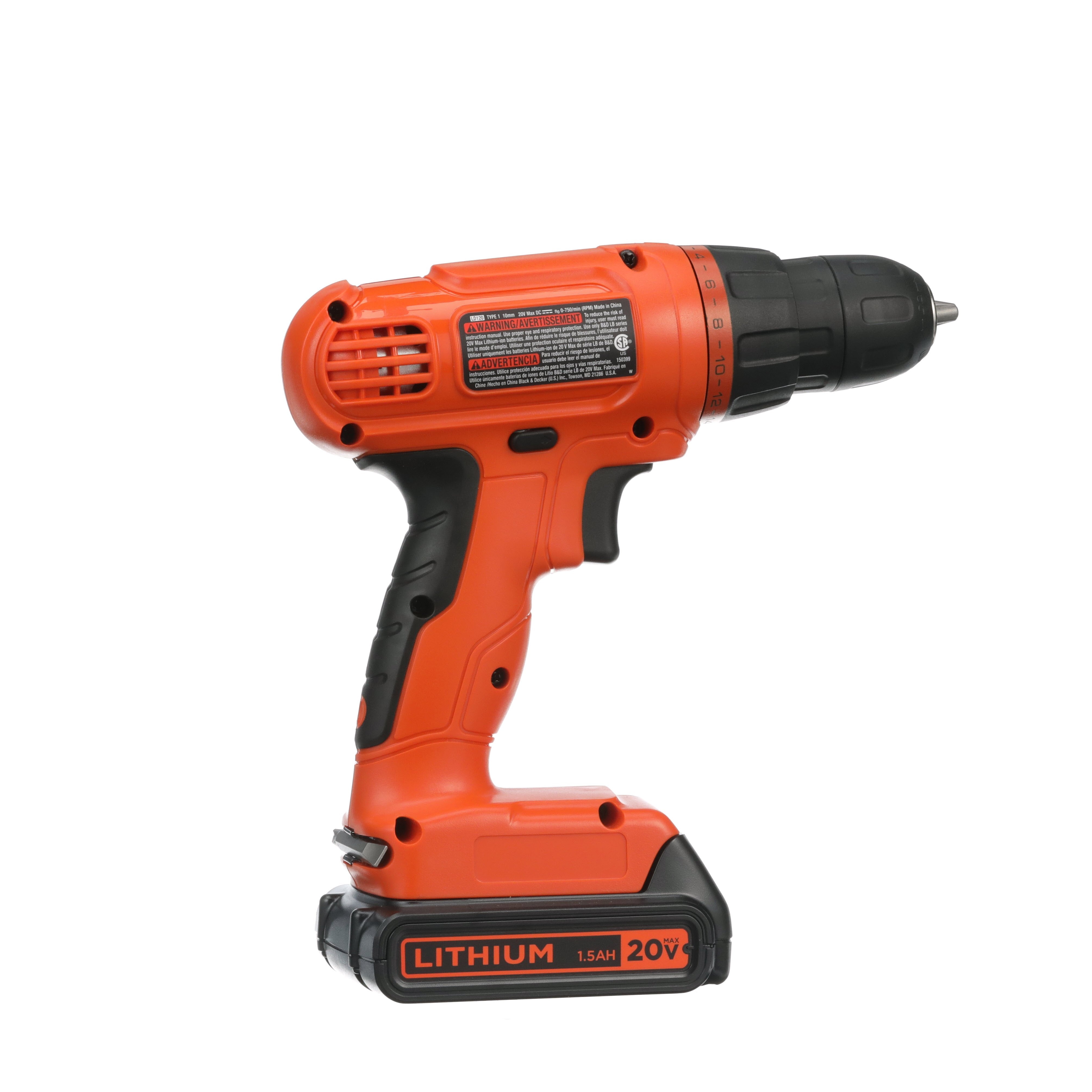 black-decker-powerconnect-cordless-drill-driver-100-piece-kit-ld120-with-battery image 2