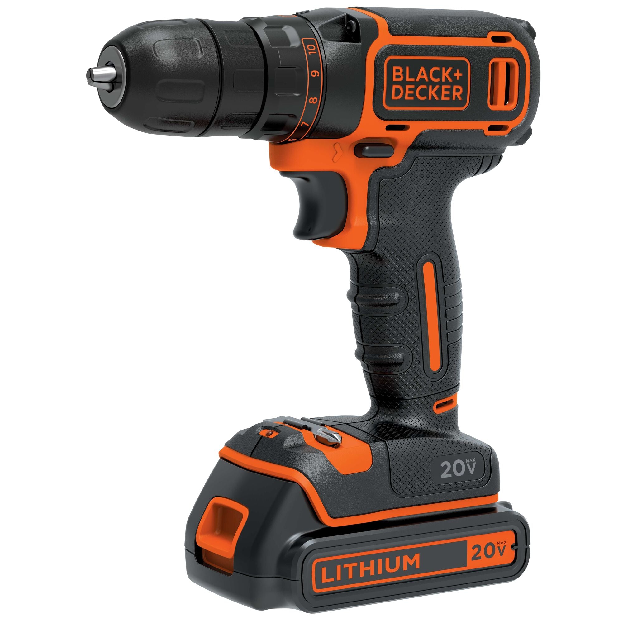 black-decker-20v-max-powerconnect-cordless-3-8-drill-driver-kit-battery-charger- image 1