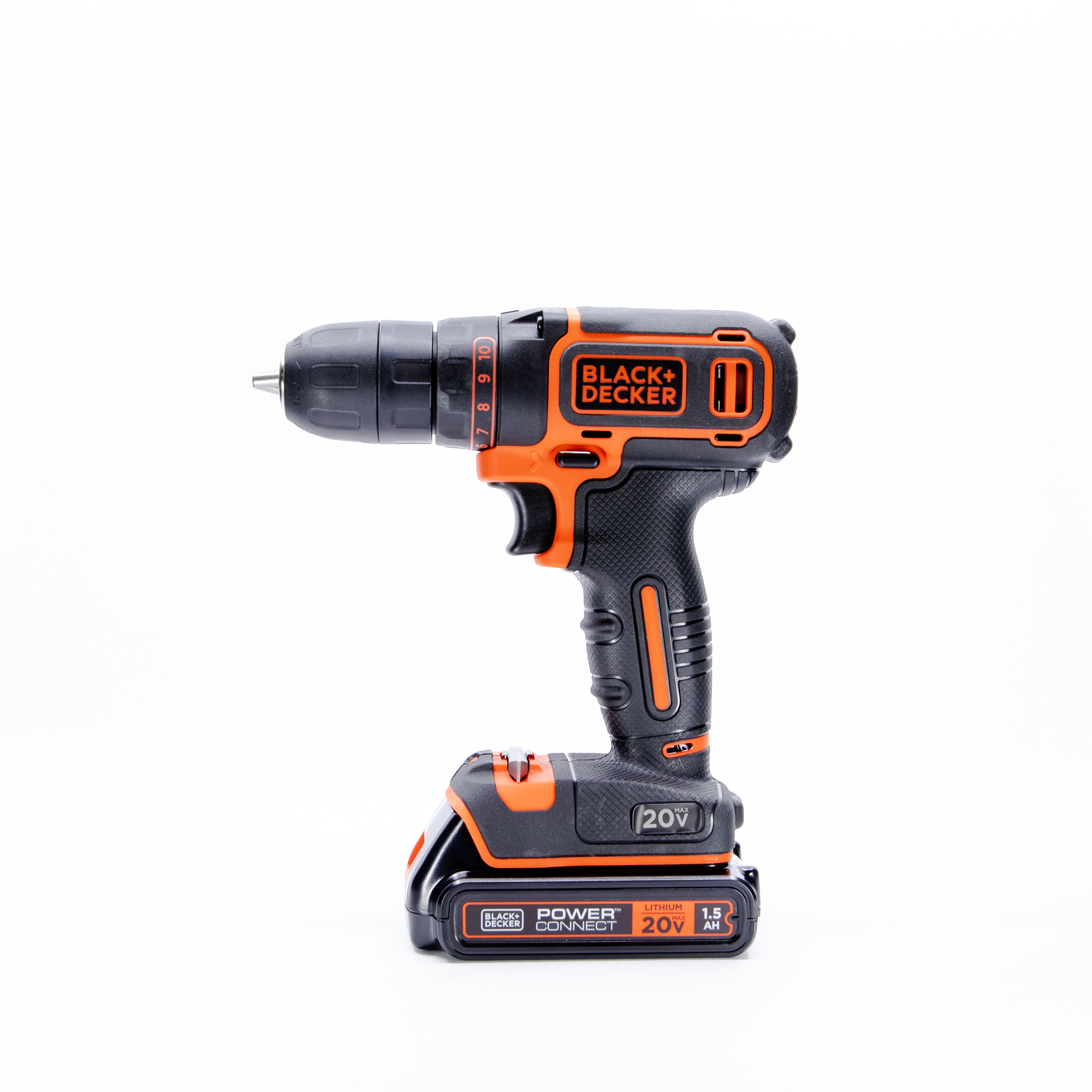 black-decker-20v-max-powerconnect-cordless-3-8-drill-driver-kit-battery-charger- image 4