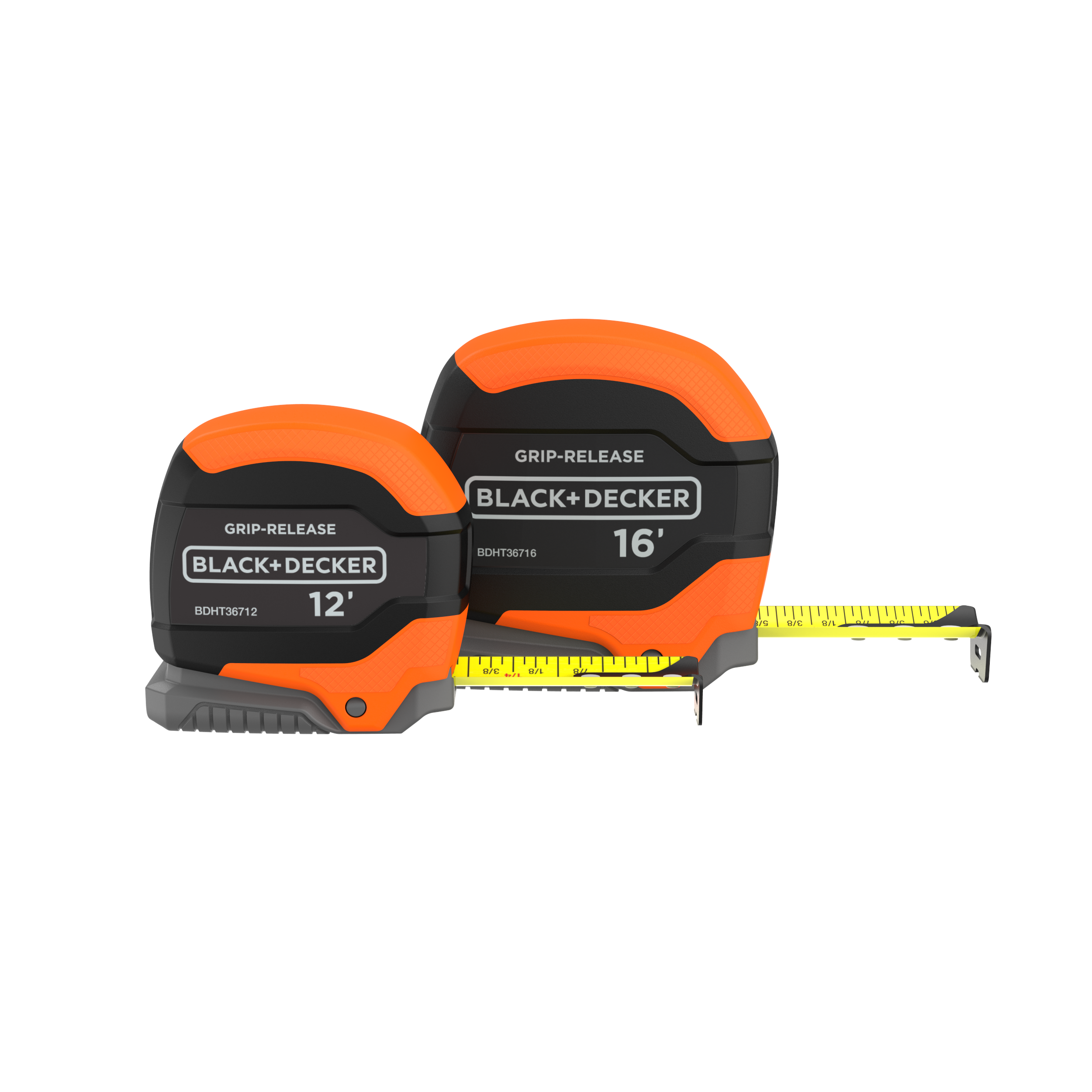 black-decker-grip-release-self-lock-tape-measure-2-pack-12-foot-16-foot image 2