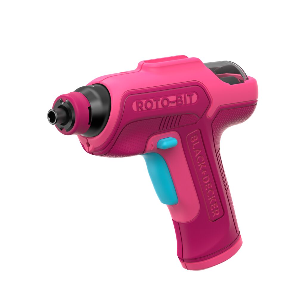 black-decker-4v-max-rotobit-screwdriver-pink-with-8-bit-storage image 1