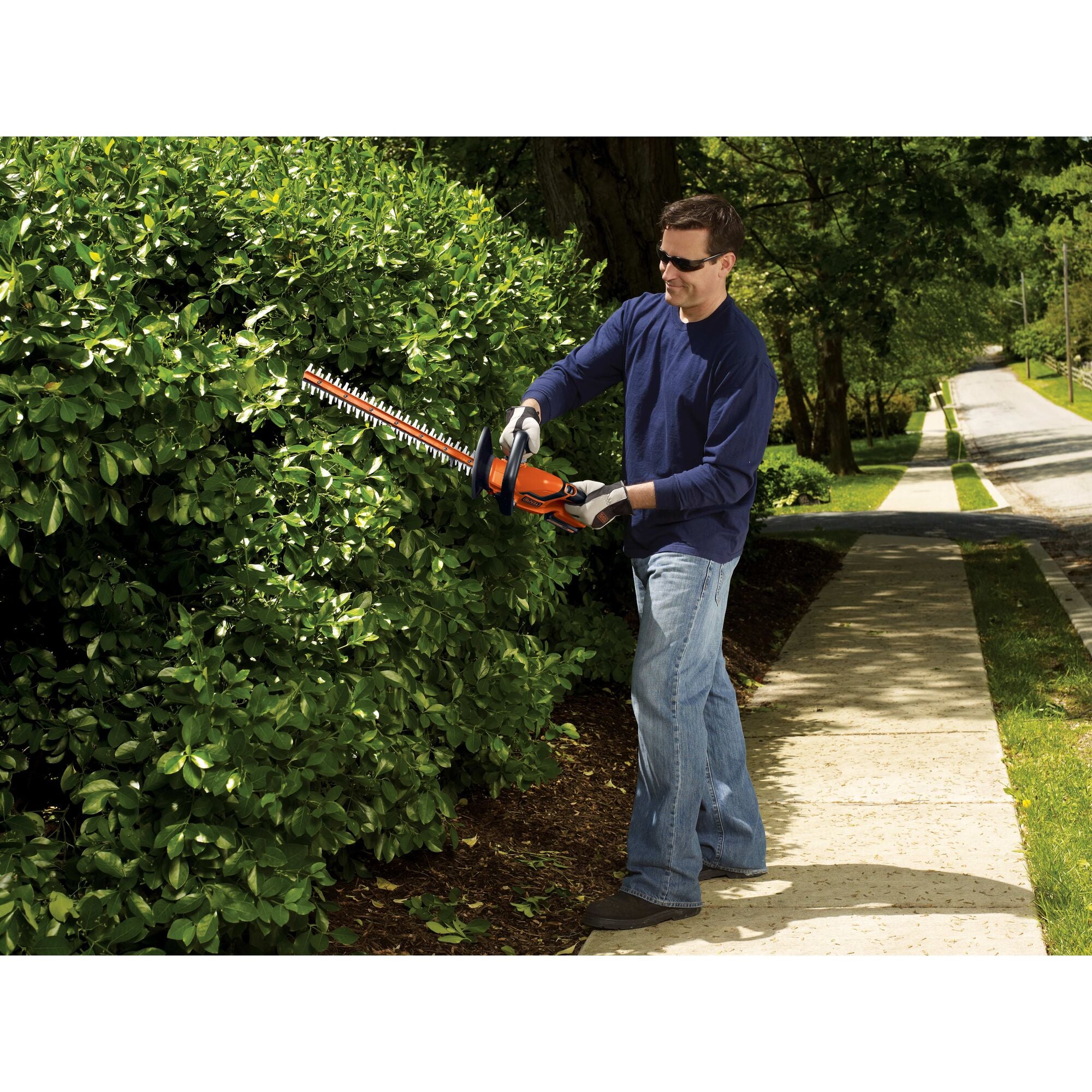 black-decker-20v-max-powerconnect-cordless-22-inch-hedge-trimmer-dual-action-bla image 2
