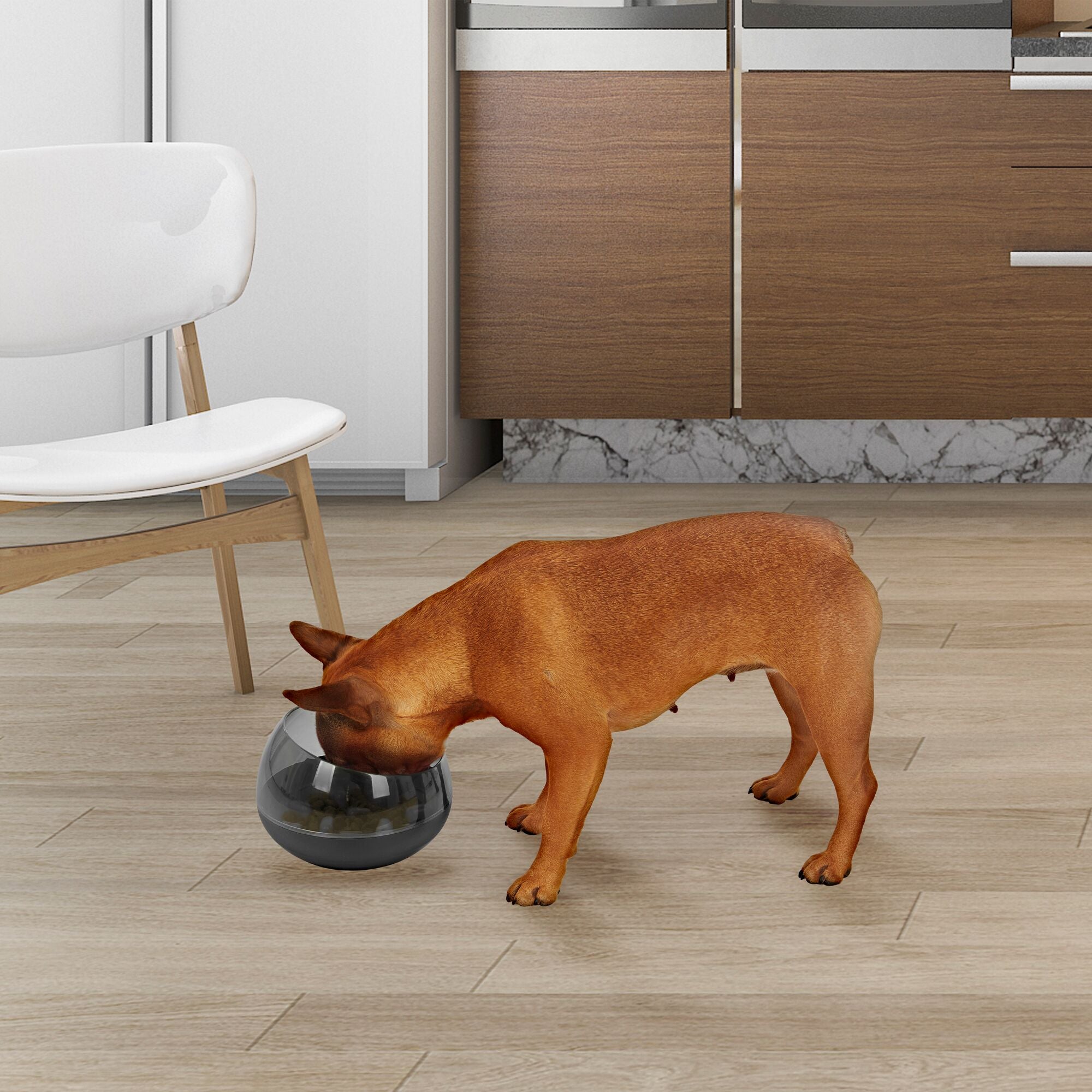black-decker-slow-feeder-rocking-dog-bowl-black image 2