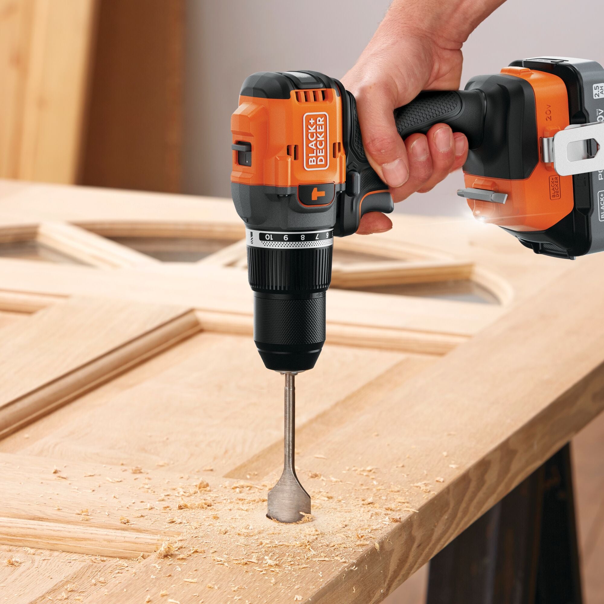 black-decker-20v-max-powerconnect-cordless-brushless-in-hammer-drill-kit-battery image 2