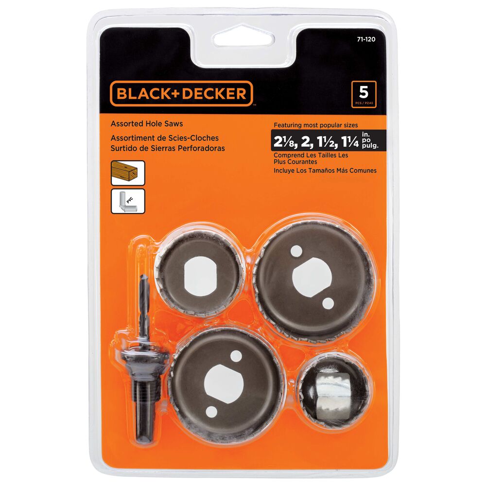 black-decker-5-piece-assorted-hole-saw-kit-high-carbon-steel image 2