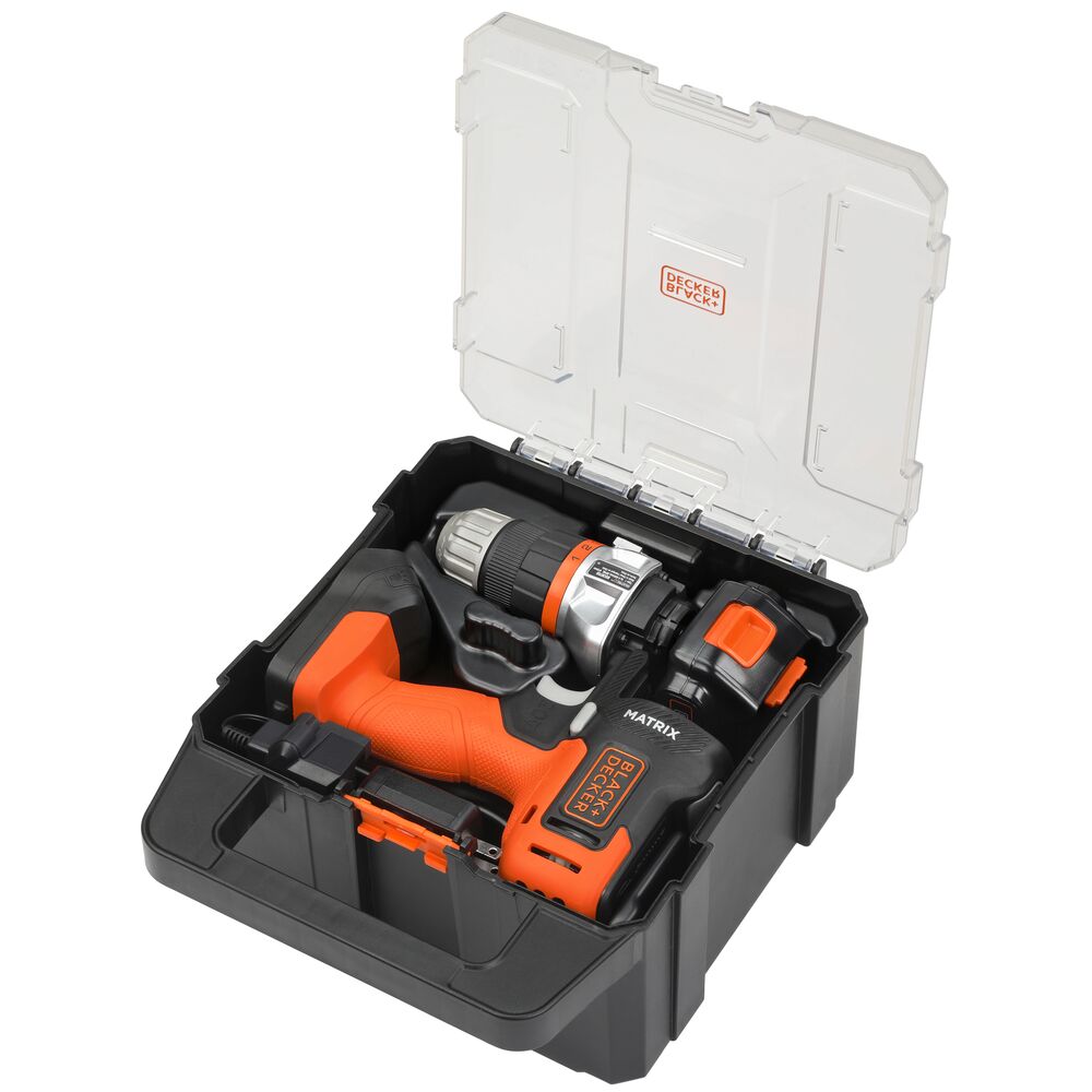black-decker-20v-max-powerconnect-matrix-drill-and-jigsaw-combo-kit-with-case-ba image 2