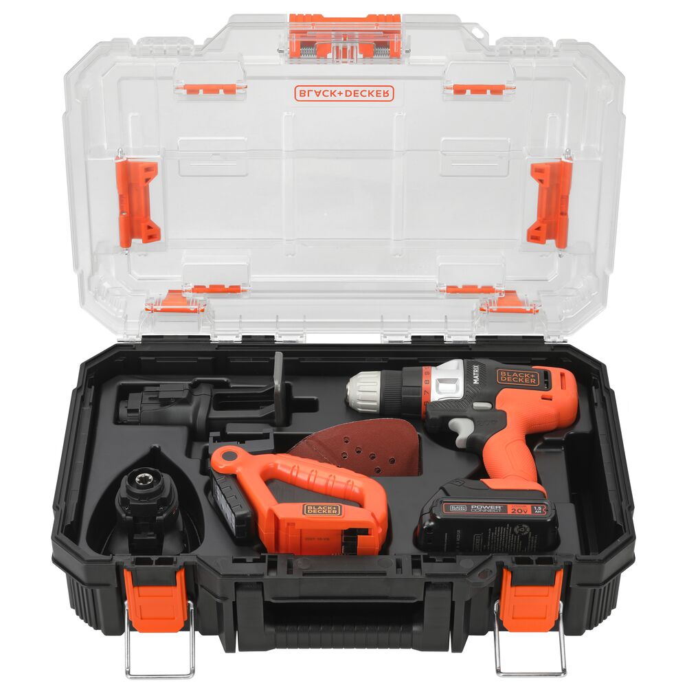 black-decker-20v-max-powerconnect-matrix-cordless-drill-with-4-piece-combo-kit-d image 2