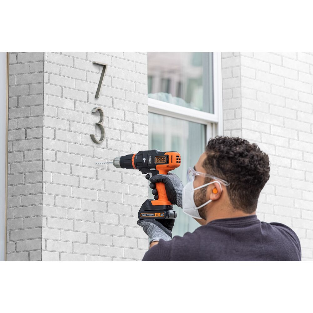 black-decker-matrix-hammer-drill-attachment-with-2-speed-setting-and-storage-cas image 2