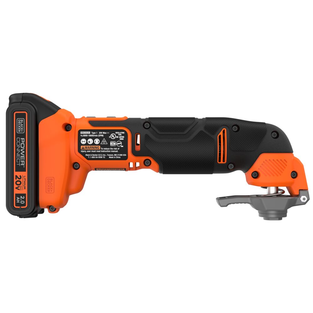 black-decker-20v-max-powerconnect-cordless-oscillating-multi-tool-kit-battery-ch image 2