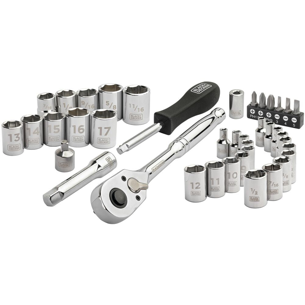 black-decker-40-piece-chrome-socket-set-with-carrying-case image 1