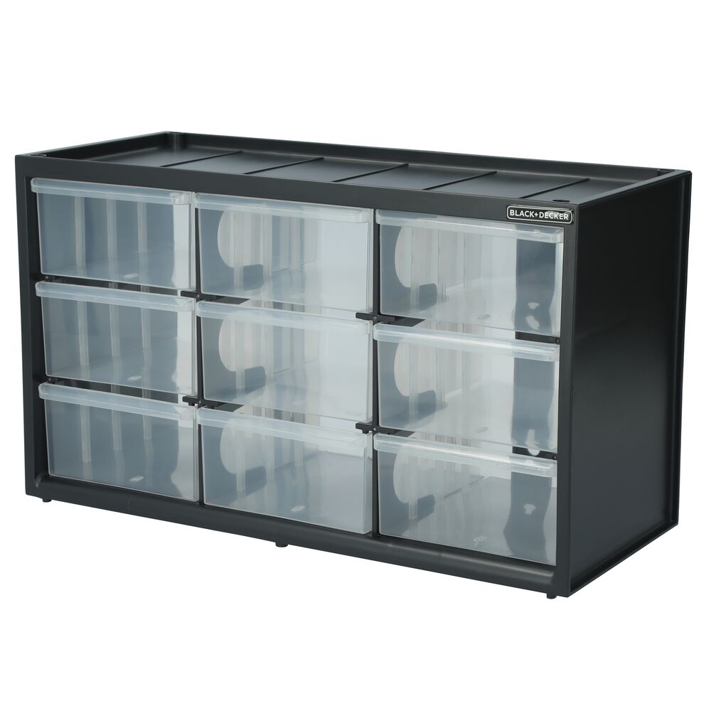 black-decker-large-9-drawer-bin-system-clear-stackable-portable-storage image 1