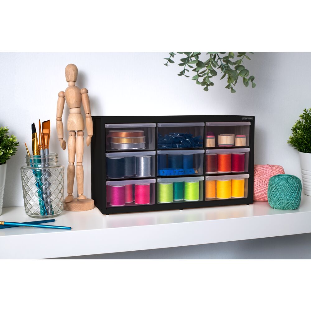 black-decker-large-9-drawer-bin-system-clear-stackable-portable-storage image 2
