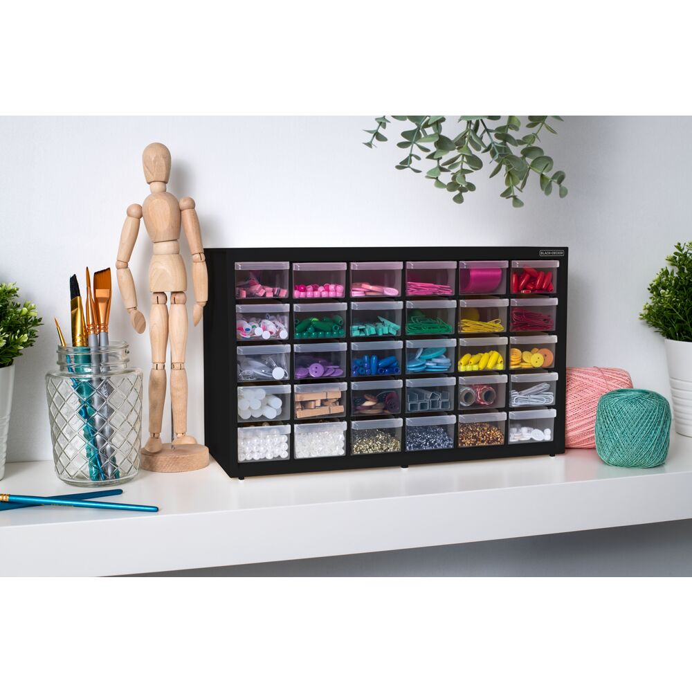 black-decker-bd-small-30-drawer-bin-system-black-for-crafting-and-small-parts image 2