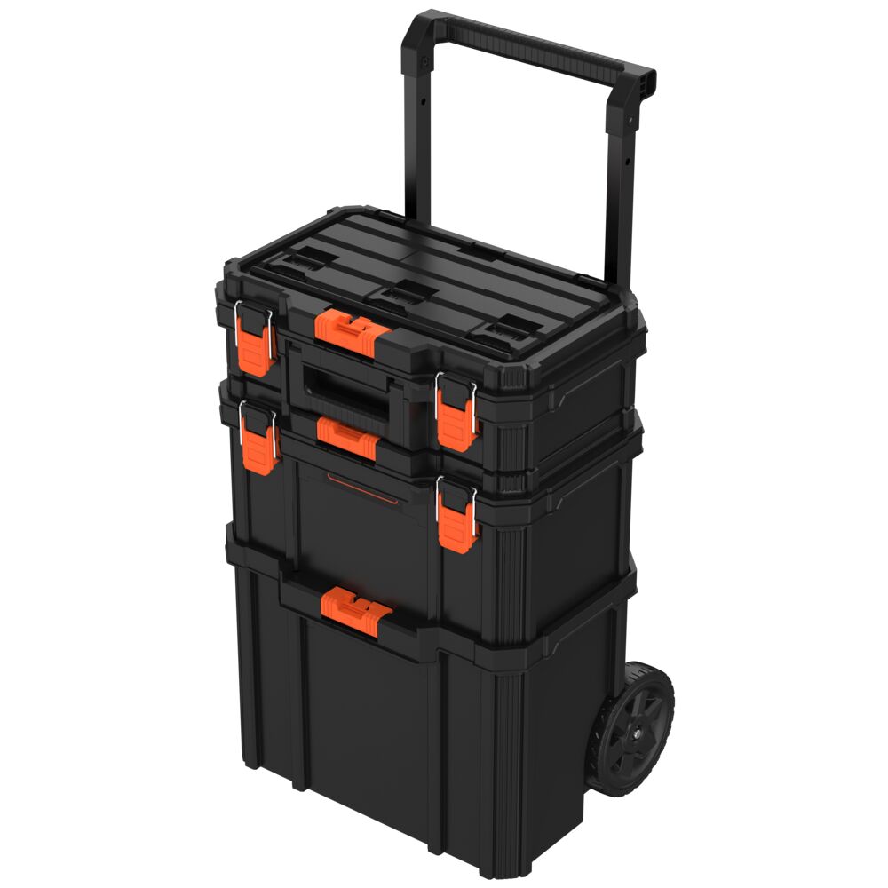 black-decker-stackable-storage-system-3-piece-set-small-deep-toolbox-and-rolling image 1