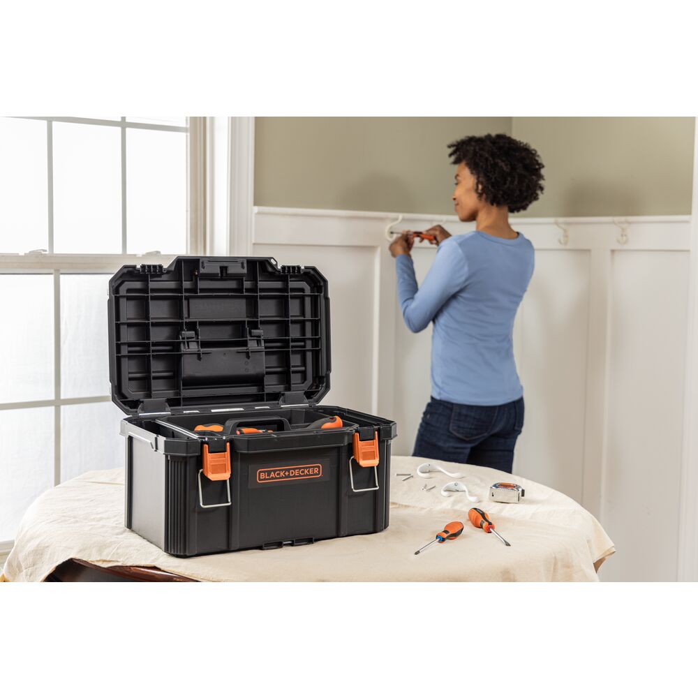 black-decker-stackable-storage-system-3-piece-set-small-deep-toolbox-and-rolling image 2