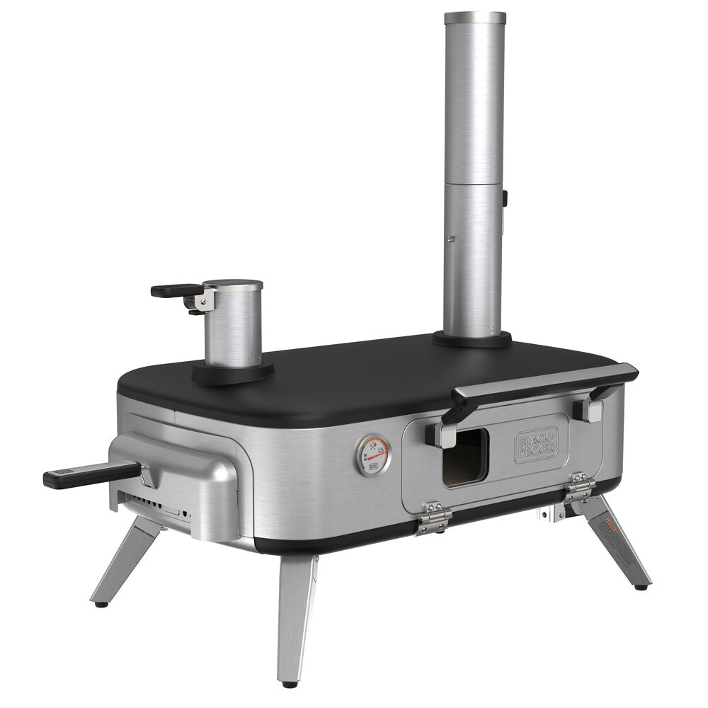 black-decker-vera-12-inch-outdoor-pizza-oven-wood-charcoal-pellet-fired-portable image 1