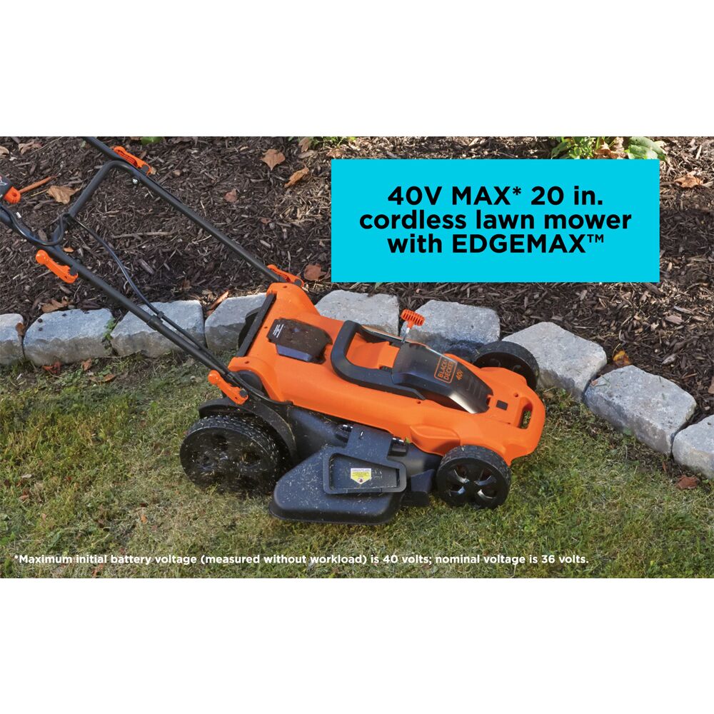 black-decker-40v-max-cordless-20-inch-lawn-mower-battery-and-charger-included image 2