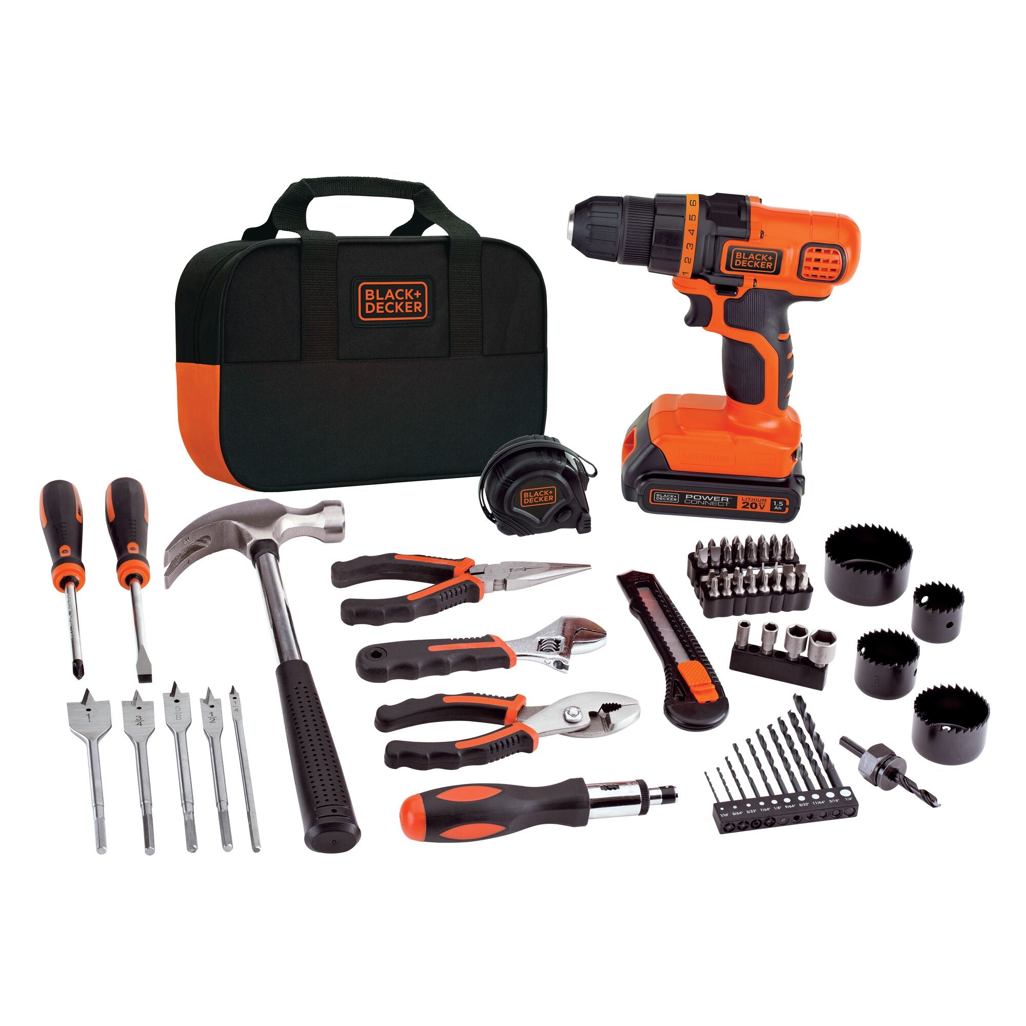 black-decker-20v-max-powerconnect-cordless-drill-driver-with-68-piece-project-ki image 1