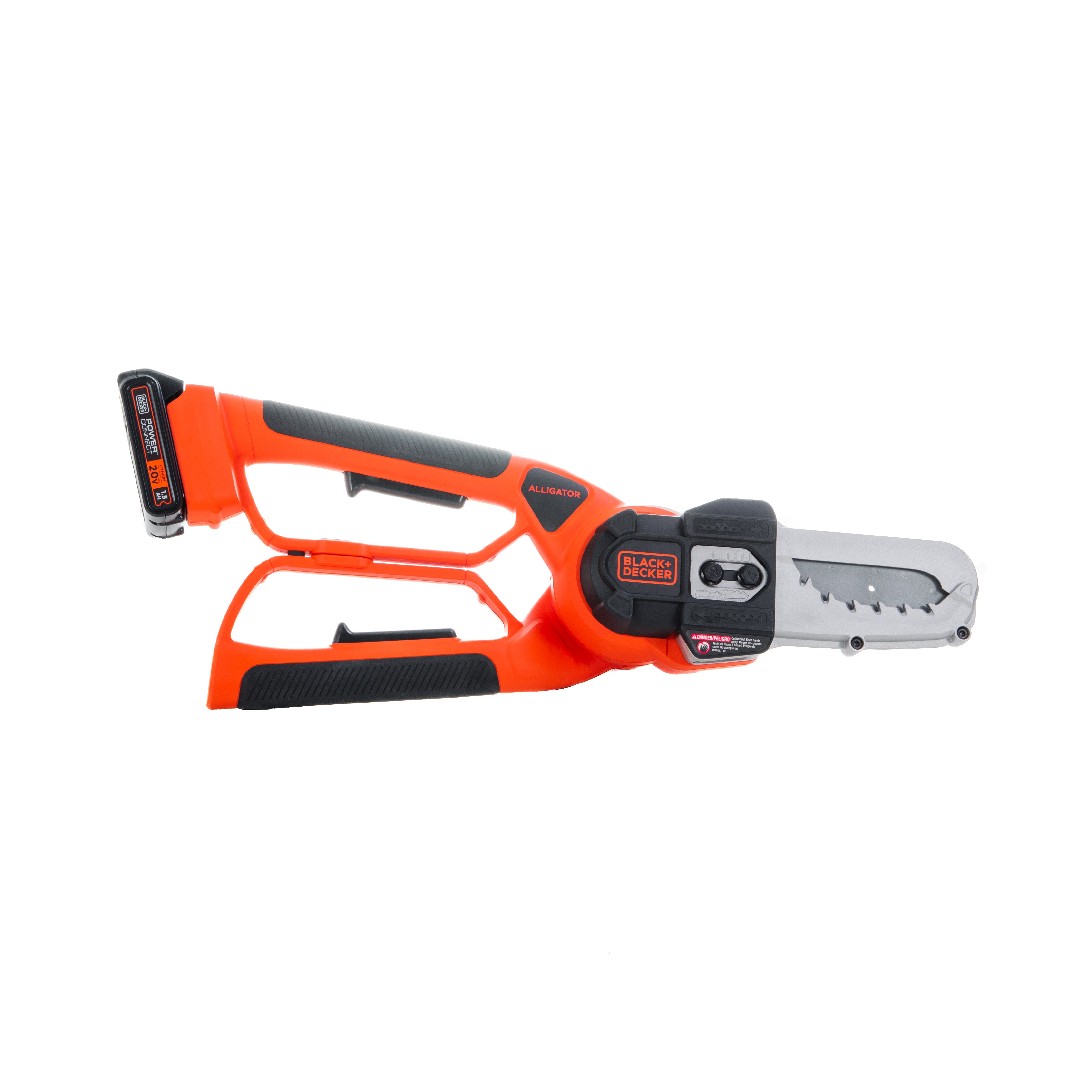 black-decker-20v-max-powerconnect-cordless-chainsaw-and-alligator-lopper-battery image 3