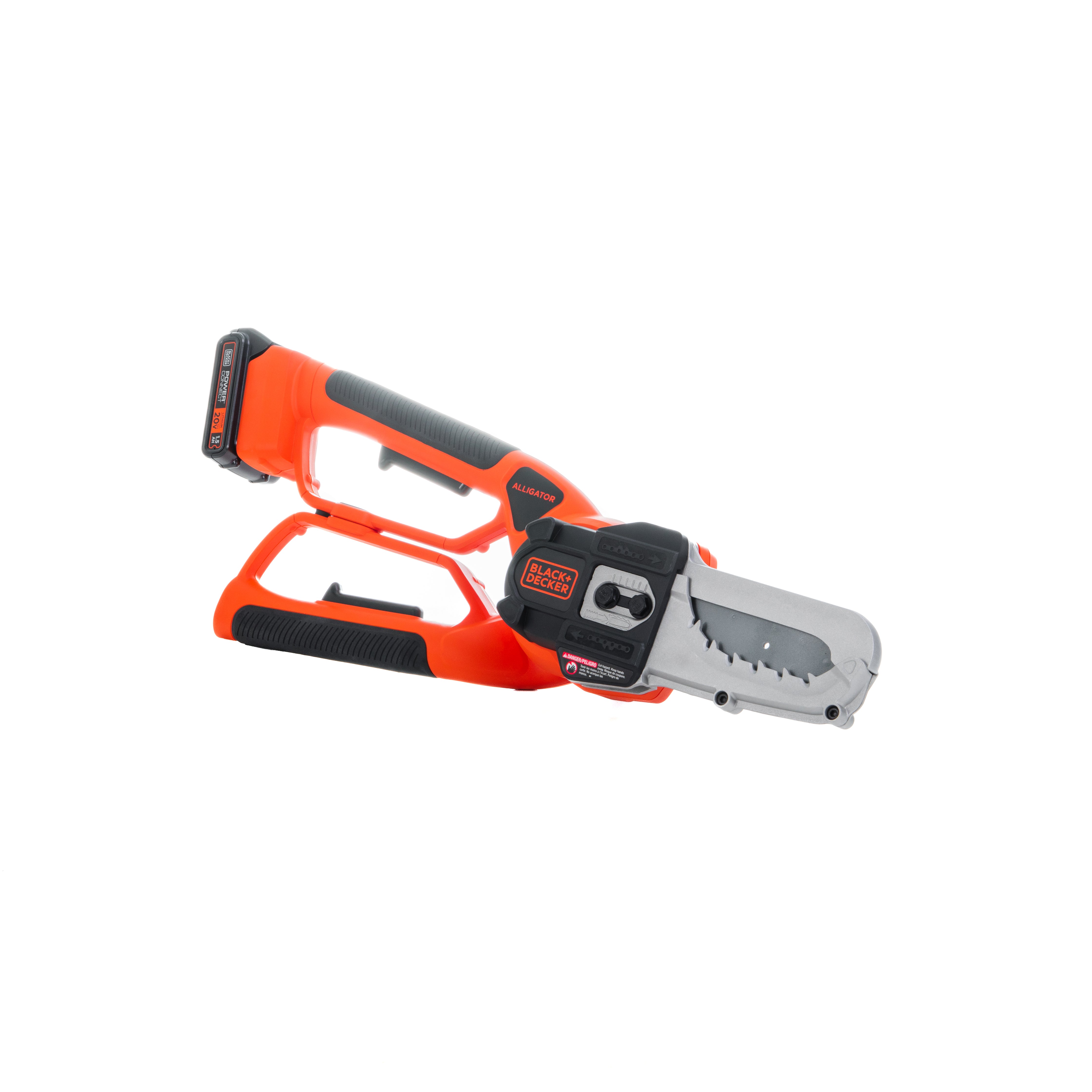 black-decker-20v-max-powerconnect-cordless-chainsaw-and-alligator-lopper-battery image 7